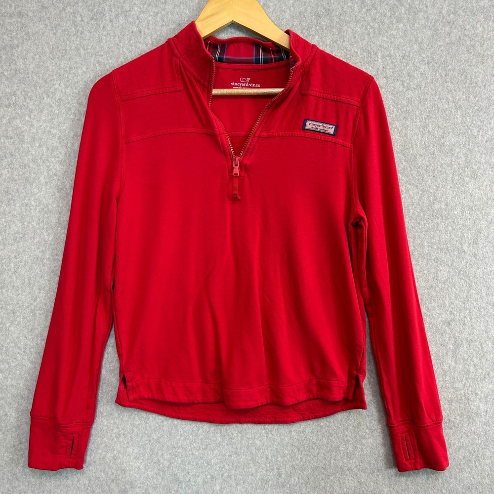 Vineyard Vines Quarter‎ Zip Pullover Red Long Sleeve Shirt Preppy Boys Large 14